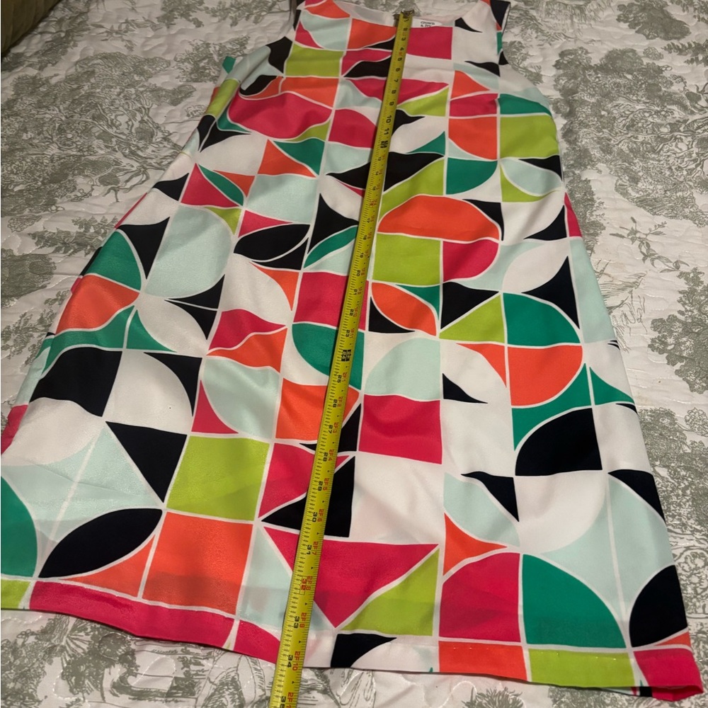 Crown & Ivy sz 4 Geometric Multicolor Sleeveless Dress mod retro sleeveless - Picture 5 of 14